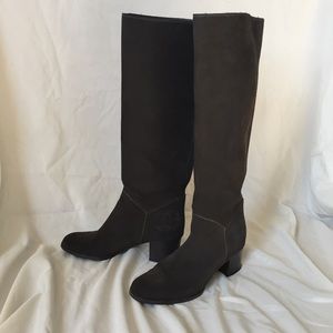 Chanel Gray Suede Knee High Boots Size 39